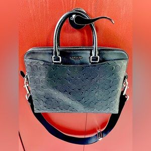 Coach embossed laptop briefcase. Brand new with tags.